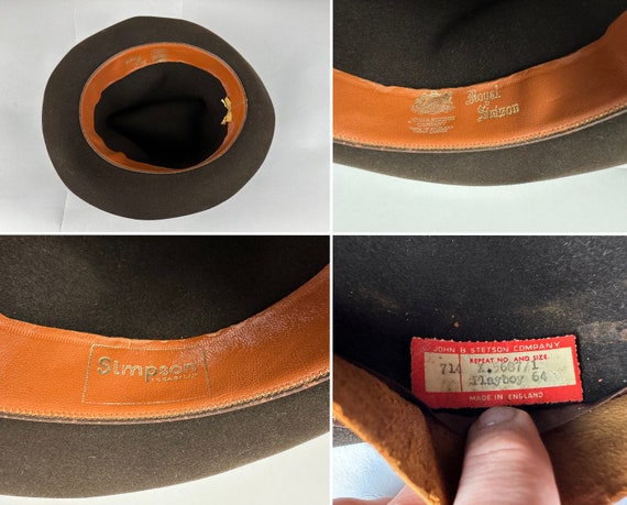 1950s Playboy Paul Fedora | Vintage 50s Royal Stetson Dark  display picture 3