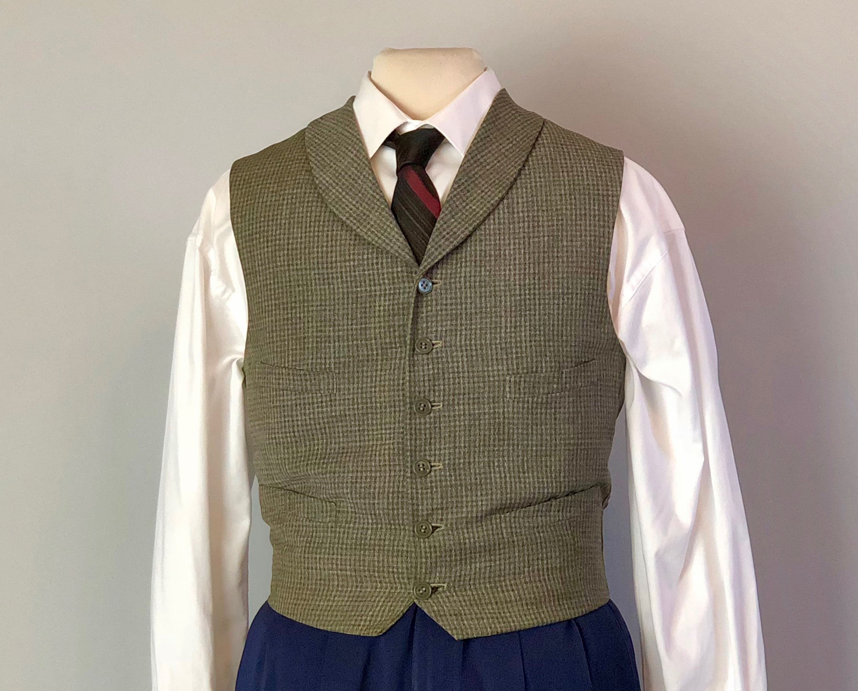 1930s Mens Flecked Vest | Vintage 30s Mens Grey W/ Red and Blue 