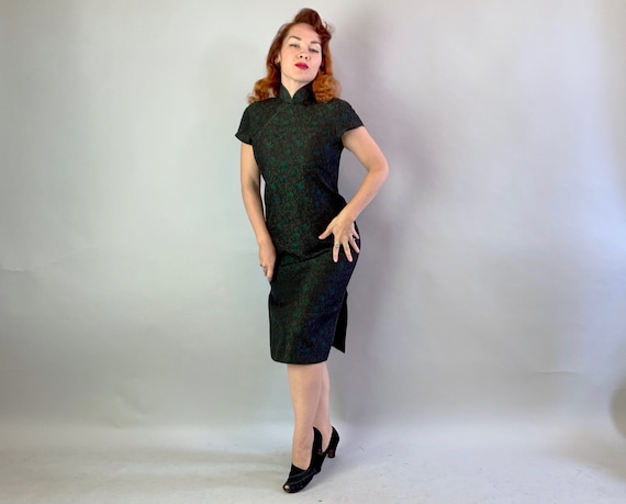 1950s Wicked Wendy Cheongsam | Vintage 50s Eggpla… - image 2