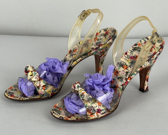 1950s Fantastic Floral Party Pumps | Vintage 50s … - image 1