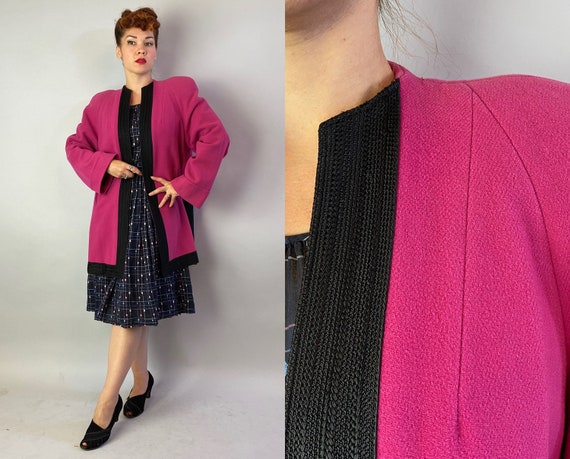 1940s Glamor Girl Coat | Vintage 40s Orchid Pink W