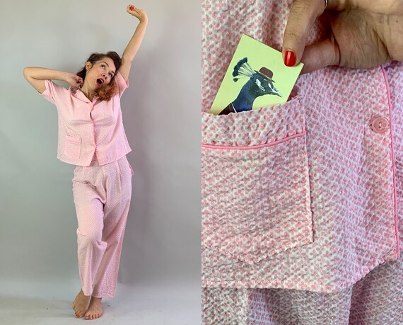 1940s Pretty in Pink Pajamas | Vintage 40s Pink an