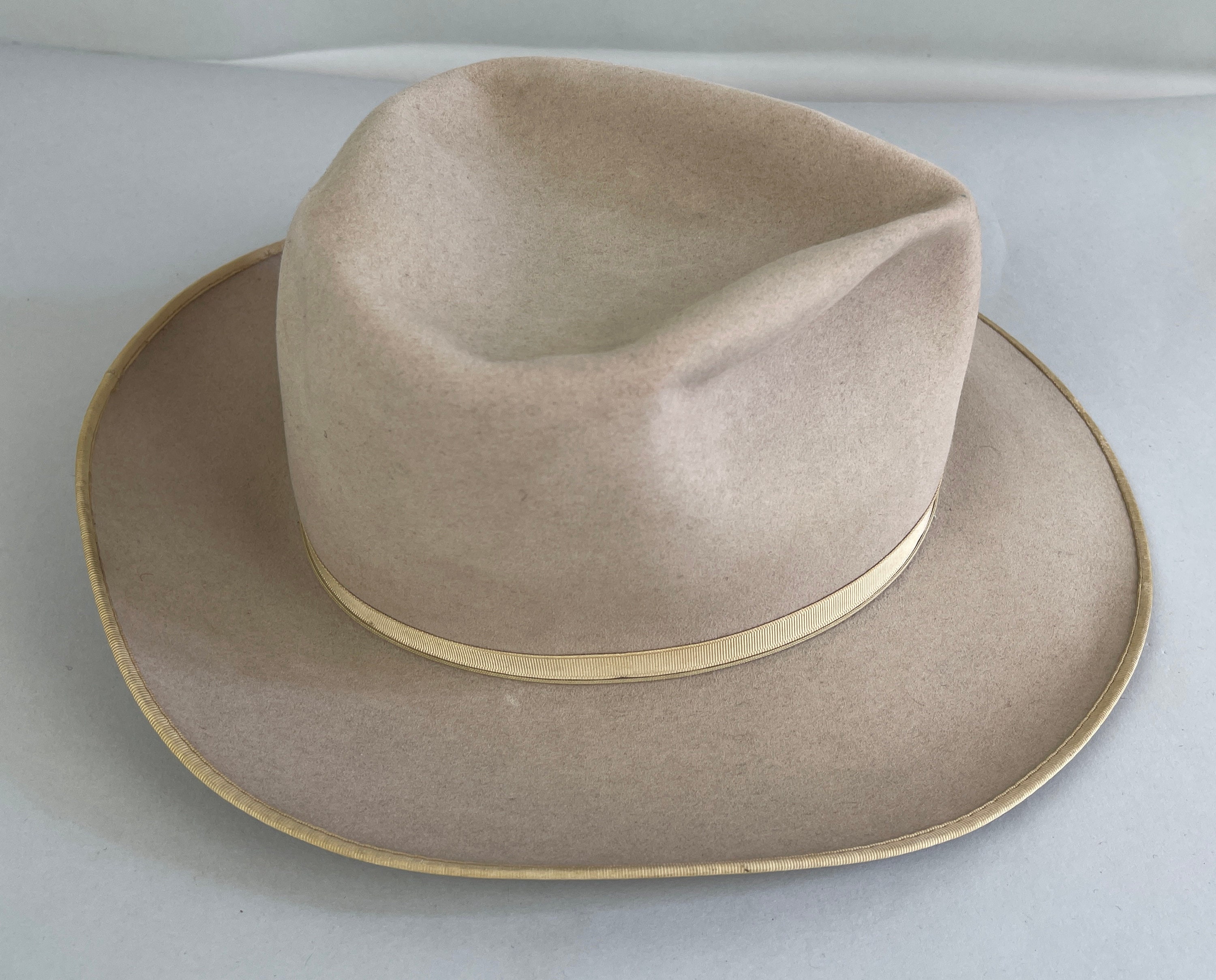 1940s Stylish Stetson Fedora | Vintage 40s Pearl White Open Road Beaver ...