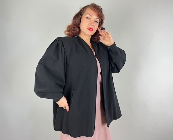 Large 1940s Gabardine Clutch Swing Coat