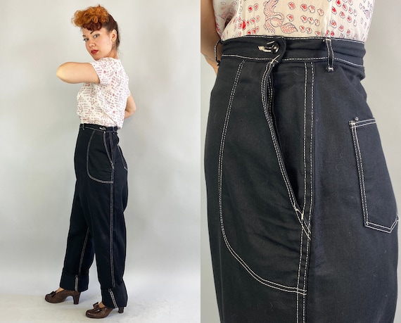 1950s Rockin' Rhonda Dungarees | Vintage 50s Black