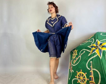 1900s Nautical Sea Nymph Swimsuit | Vintage Antique