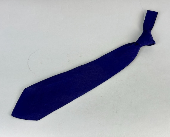 1930s Regal Reginald Necktie | Vintage 30s Solid Royal Purple Silk Self Tie Cravat with Copper Lining by "Cheney Cravats"