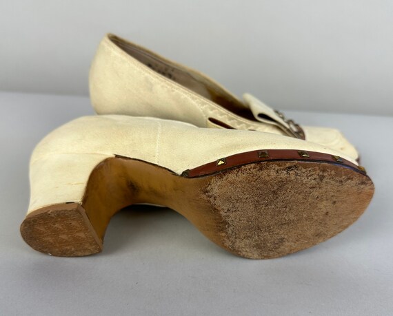 1930s Stunning Studded Shoes | Vintage 30s Ivory … - image 9