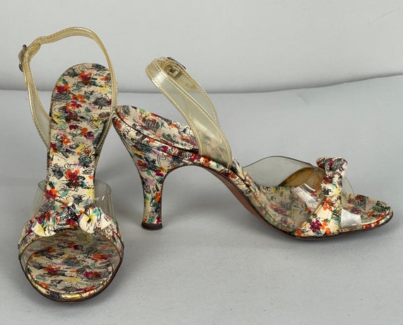 1950s Fantastic Floral Party Pumps | Vintage 50s … - image 5