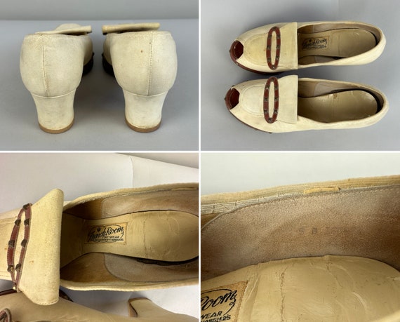 1930s Stunning Studded Shoes | Vintage 30s Ivory … - image 10