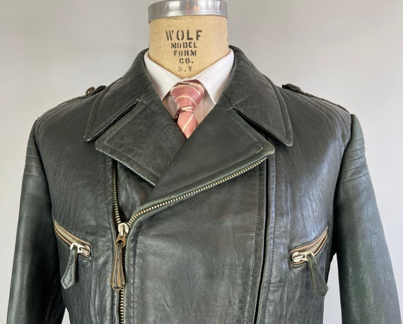 1930s Dandy Delinquent Leather Jacket Vintage 30s Black Motorcycle