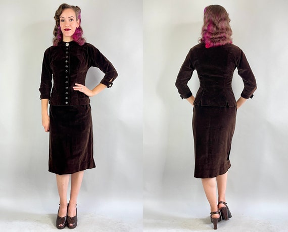 1940s Holiday Espresso Suit | Vintage Dark Brown … - image 9