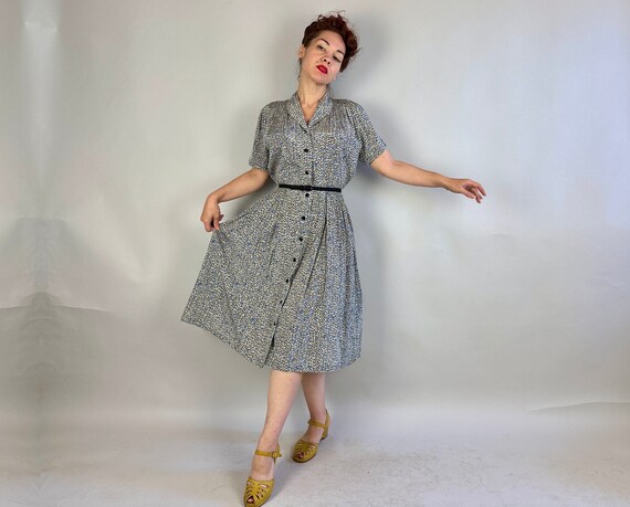1940s Romantic Rendezvous Dress | Vintage 40s Blu… - image 2
