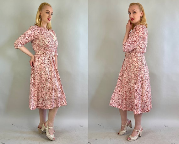 1930s Florence in Florals Dress | Vintage 30s Red… - image 8