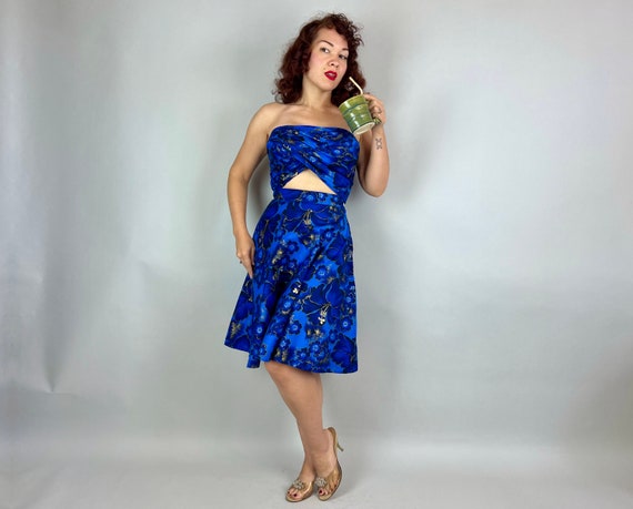 1950s Sultry Sunning Set | Vintage 50s Blue and G… - image 2