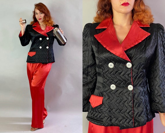 1940s Domestic Goddess Lounge Set | Vintage 40s Tw