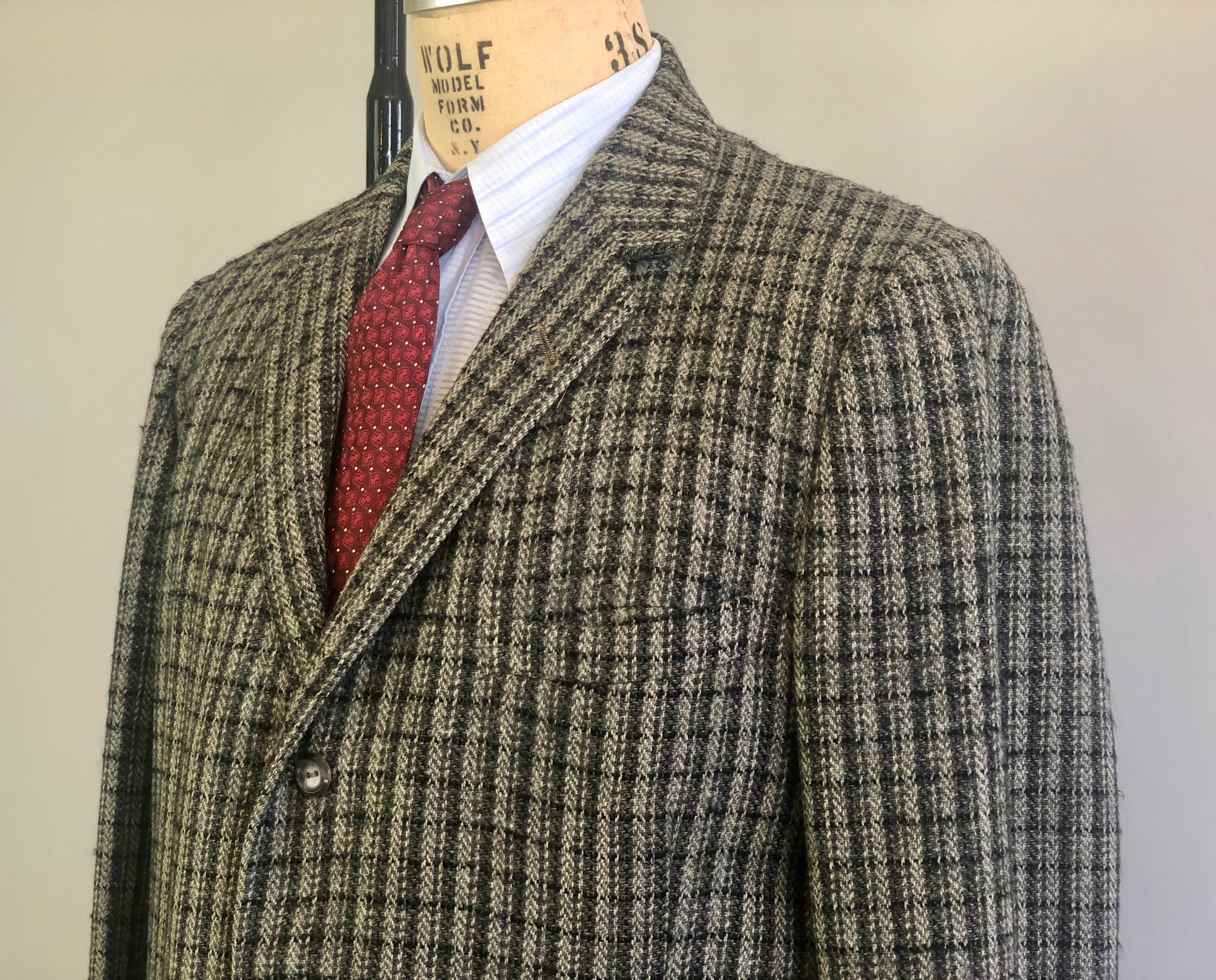 1950s Grey Tweed Sport Coat | Vintage 50s Wool 'Penney's Gentry' Single ...