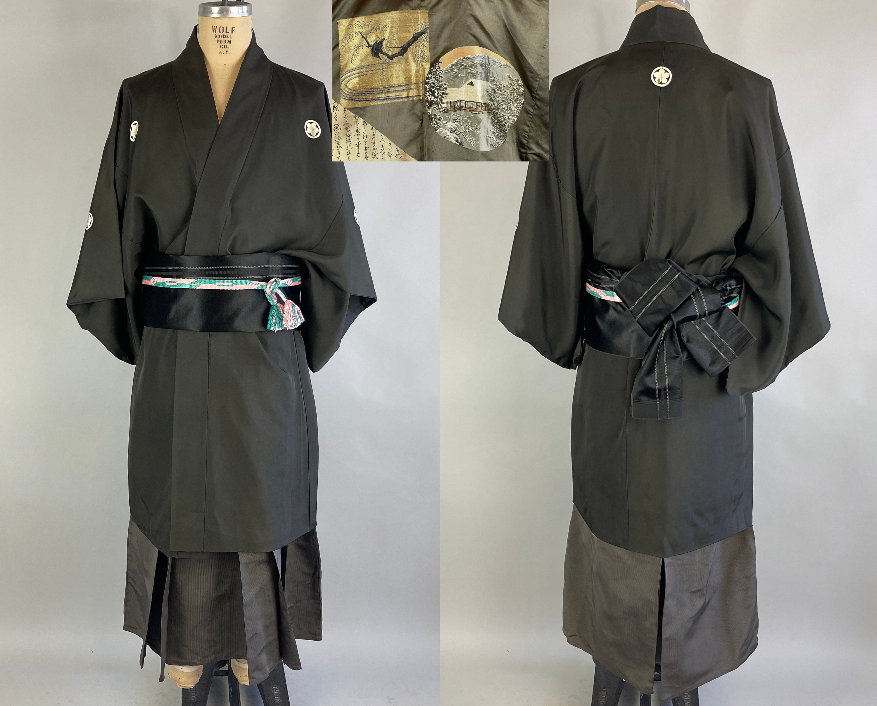 1930s Montsuki Haorihakama Nine Piece Men's Set | Vintage 30s ...