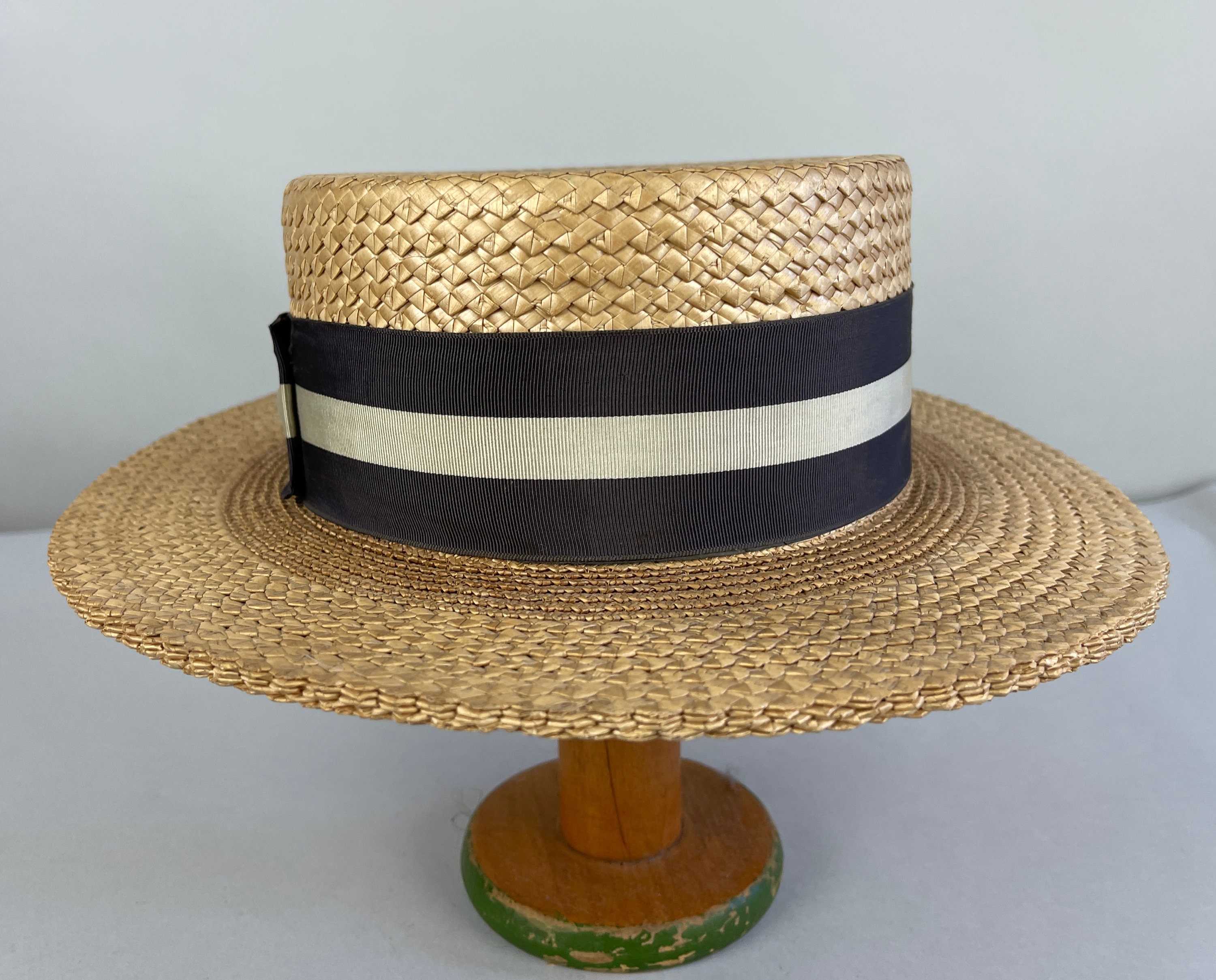 1930s Stetson Summer Boater | Vintage 30s Pressed Woven