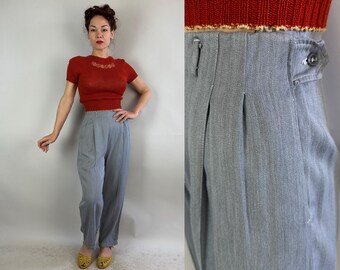 1940s Grey Gabardine Wool Slacks Pants, Size Med W 30 - Etsy