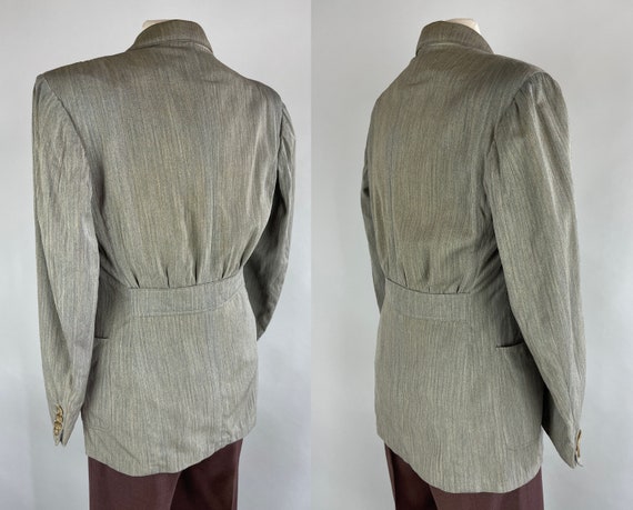 1930s Tropical Tycoon Blazer | Vintage 30s Slate … - image 5