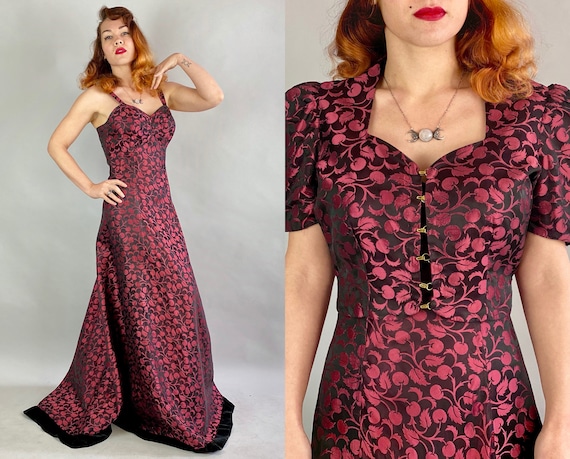 1940s Gal at the Gala Gown Set | Vintage 40s Red a