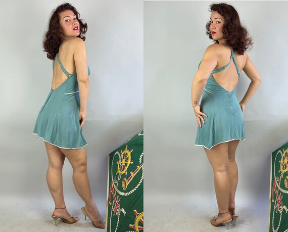 1930s By the Sea Swimsuit Romper | Vintage 30s Se… - image 6
