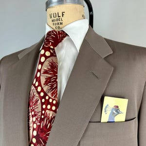 Pak van staal uit de jaren 50 | Vintage jaren 50 tweedelig grijs wollen jasje met enkele rij knopen en ingekeepte revers en Hollywood-taillebroeken | Maat 42 (groot) afbeelding 6