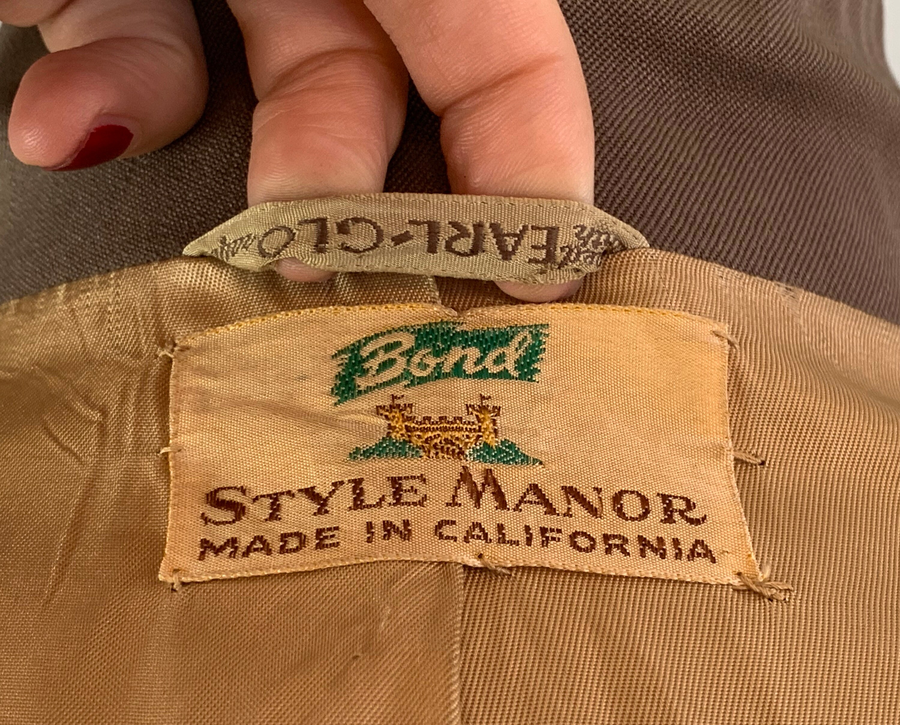 1940s Belted Back Casual Jacket Vintage 40s Mens Ash Grey Taupe Wool