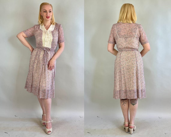 1940s Pretty Pink Picnic Frock |  Vintage 40s Pin… - image 2