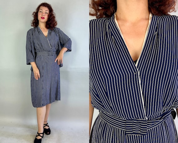 1940s Successful in Stripes Dress Set | Vintage 4… - image 1