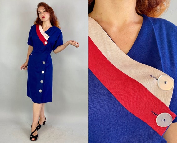 1940s Asymmetry in Motion Dress | Vintage 40s Roya