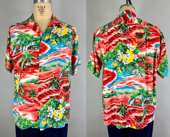 1950s Lava Lake Shirt | Vintage 50s Hawaiian Shor… - image 2