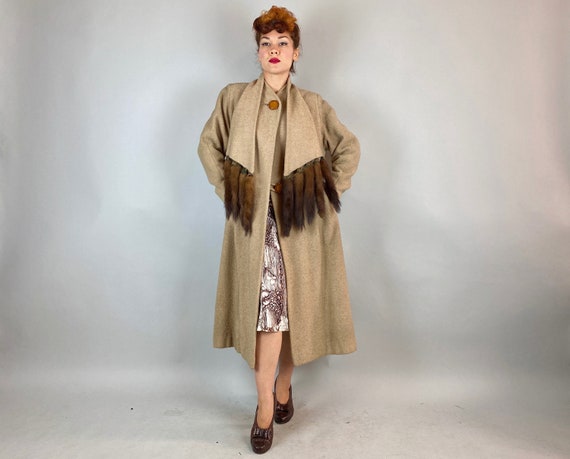 1930s Touch of Mink Coat | Vintage 30s Beige Bouc… - image 7