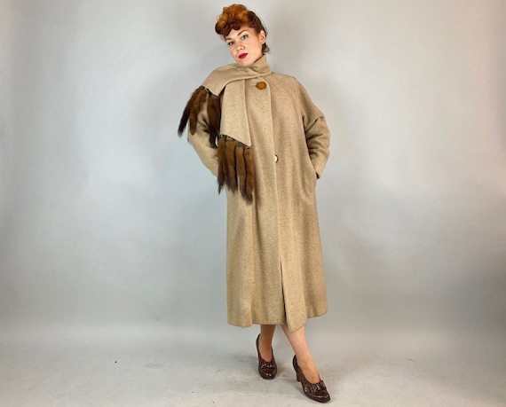 1930s Touch of Mink Coat | Vintage 30s Beige Bouc… - image 5