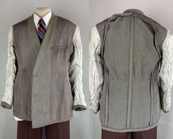 1930s Tropical Tycoon Blazer | Vintage 30s Slate … - image 9