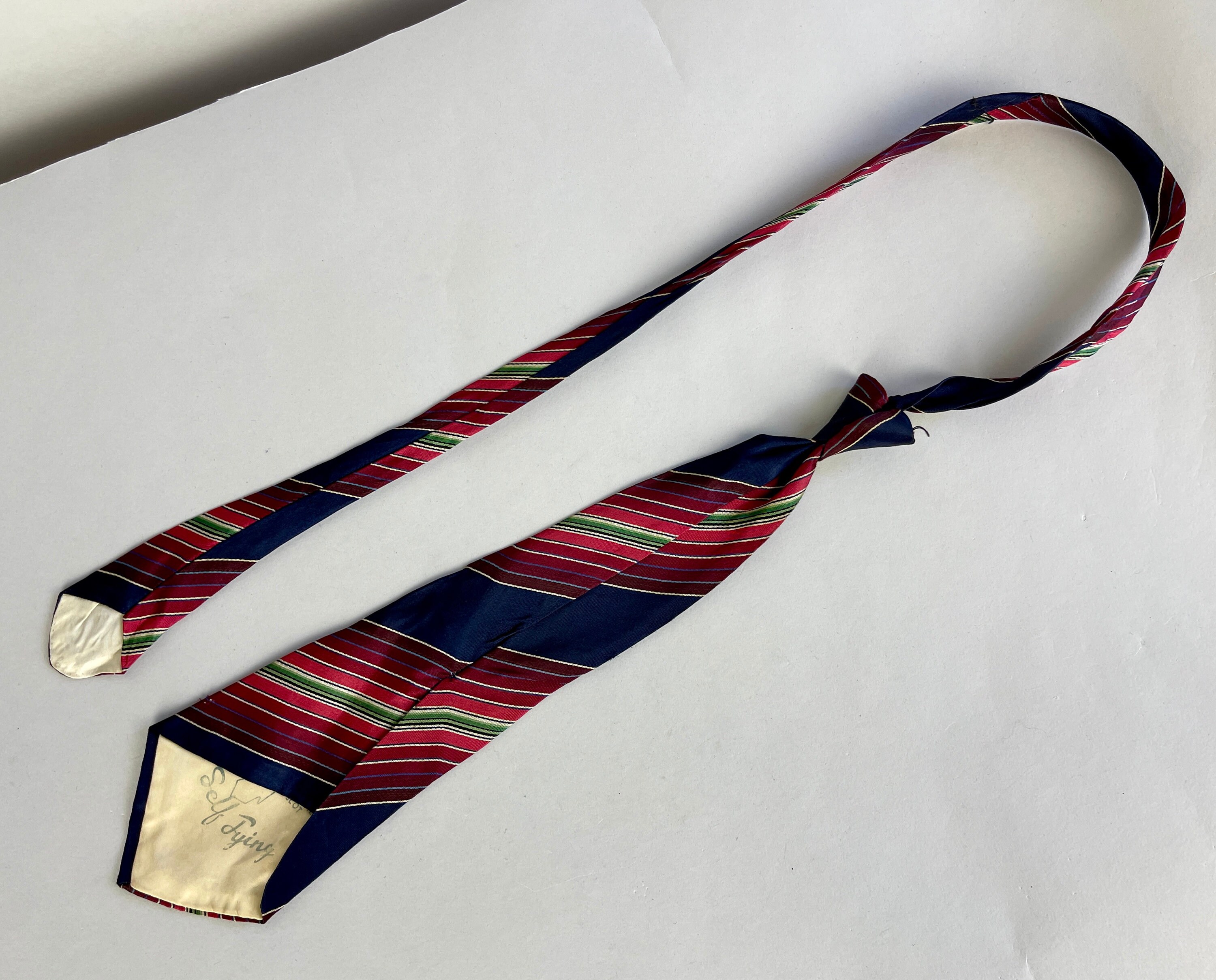 1930s Patented Self Tying Necktie | Vintage 30s Variegated Stripes of ...