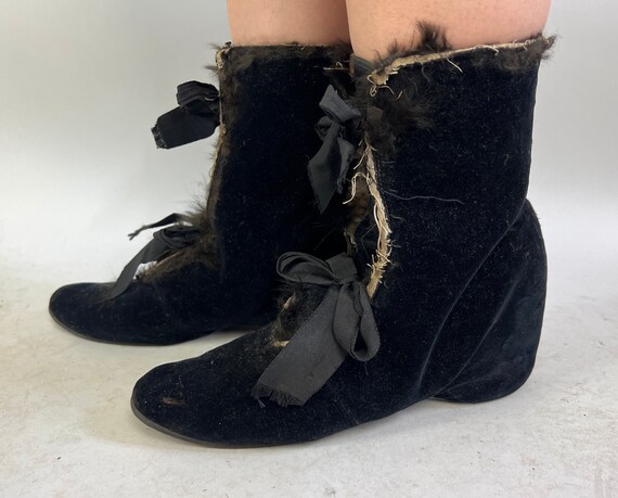 1930s Cold Weather Coverup Boots | Vintage 30s Bl… - image 4