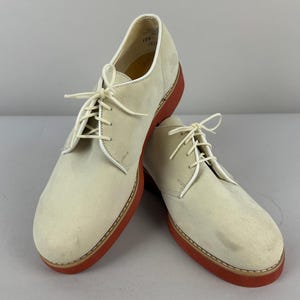 1950s Young Buck Whites | Vintage 50s Matte White Suede Leather