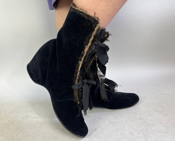 1930s Cold Weather Coverup Boots | Vintage 30s Bl… - image 6