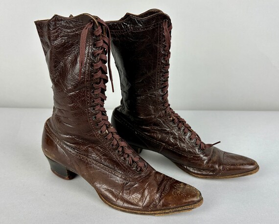 1800s Blessed Brown Boots | Vintage Antique Victo… - image 4