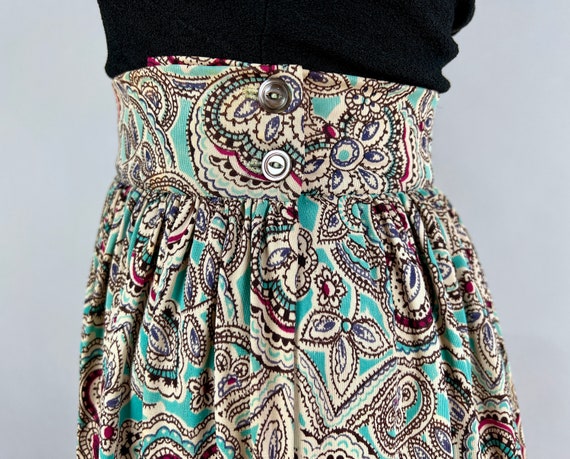 1930s Pretty in Paisley Skirt | Vintage 30s Blue … - image 7