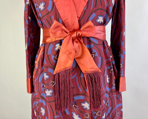 1940s Streamline Moderne Robe | Vintage 40s Burgu… - image 5
