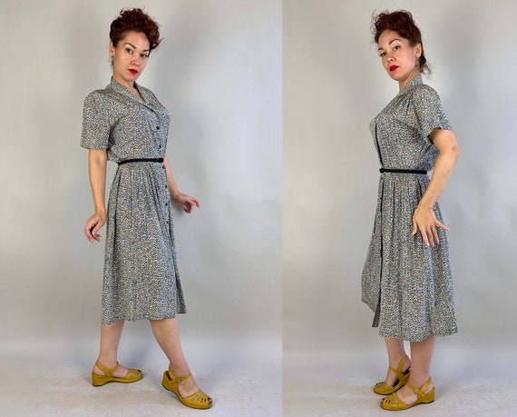 1940s Romantic Rendezvous Dress | Vintage 40s Blu… - image 8