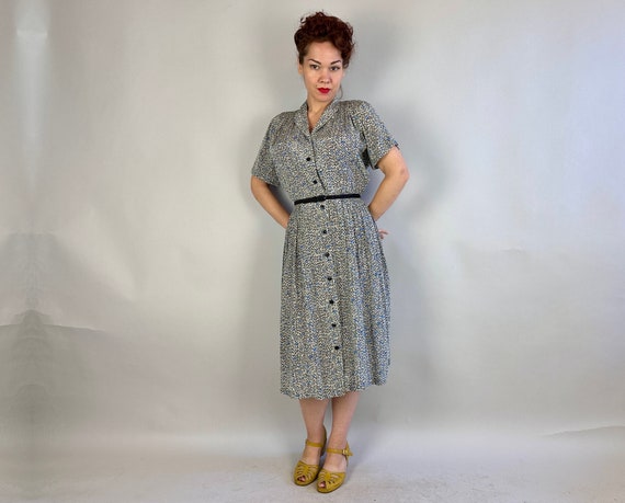 1940s Romantic Rendezvous Dress | Vintage 40s Blu… - image 4