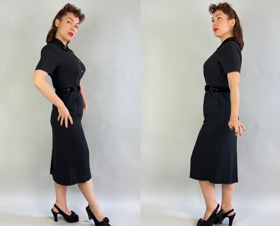 1940s Right Direction Dress | Vintage 40s Black R… - image 9