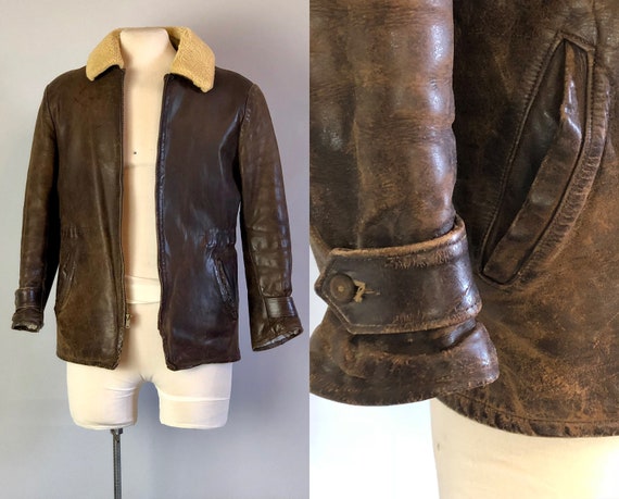 Jaren 1930 gordel terug Mens Jacket Vintage 30s Walnut bruin 1940 Rebel Schreeuwt Lederen Jas Vintage Mens 40s Chestnut