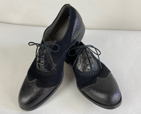 1940s Man of Distinction Shoes | Vintage 40s Black