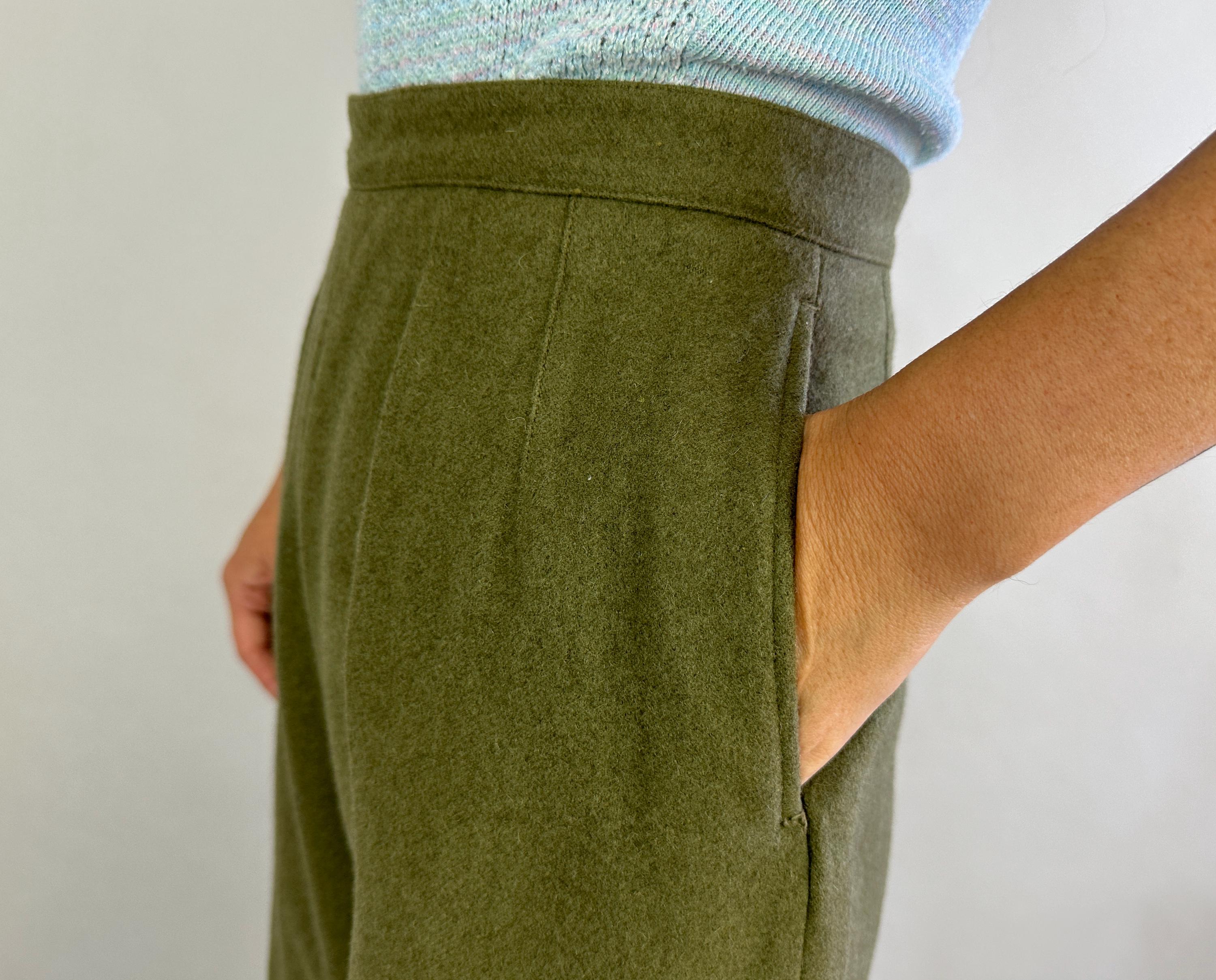1950s Wonderful WAC Trousers | Vintage 50s Olive Green Wool 1950s Wonderful WAC Trousers | Vintage 50s Olive Green Wool