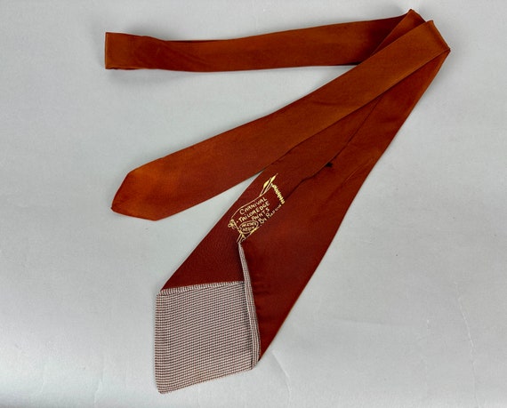 1940s Pretty Palms Necktie | Vintage 40s Brown Ac… - image 5